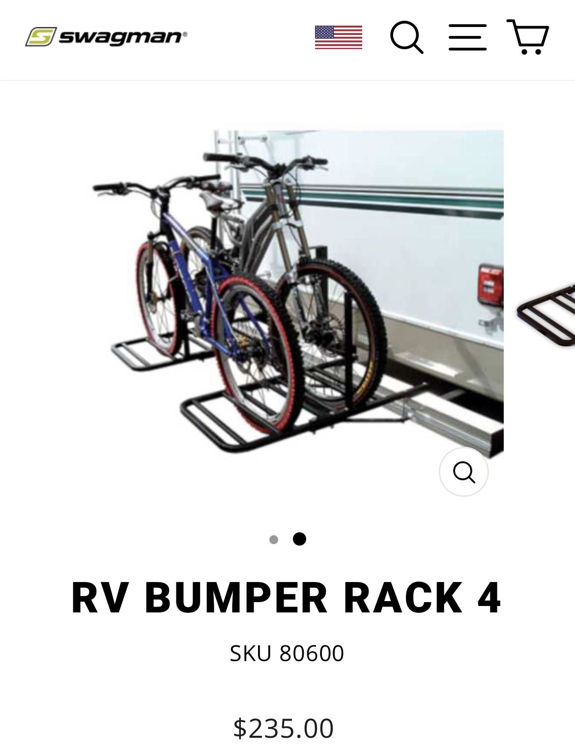 New Swagman RV BUMPER RACK 4 