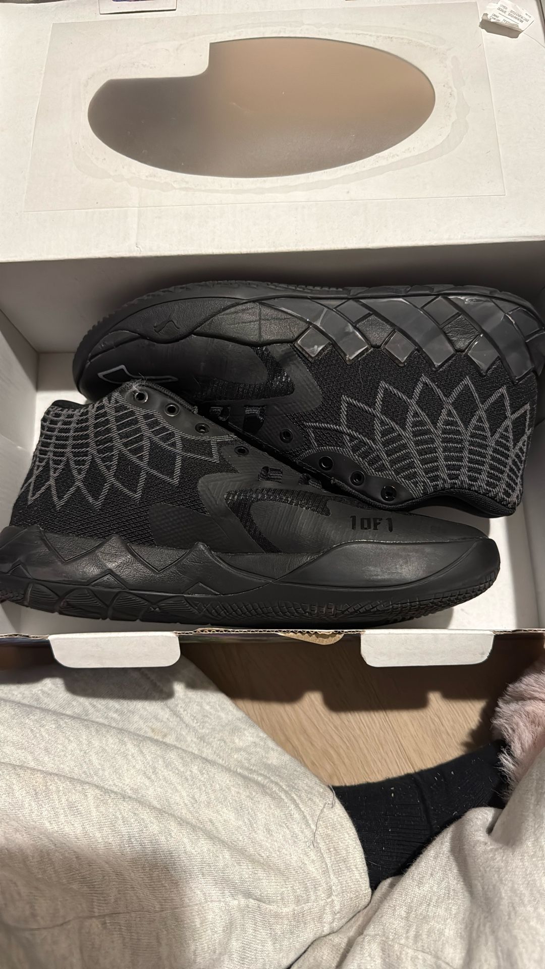 Black Lamelo basketball shoes