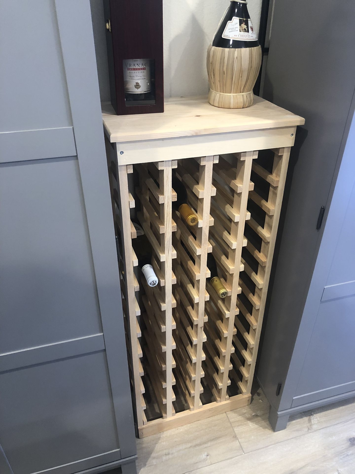 44 Bottle Wine Rack Unfinished Wood