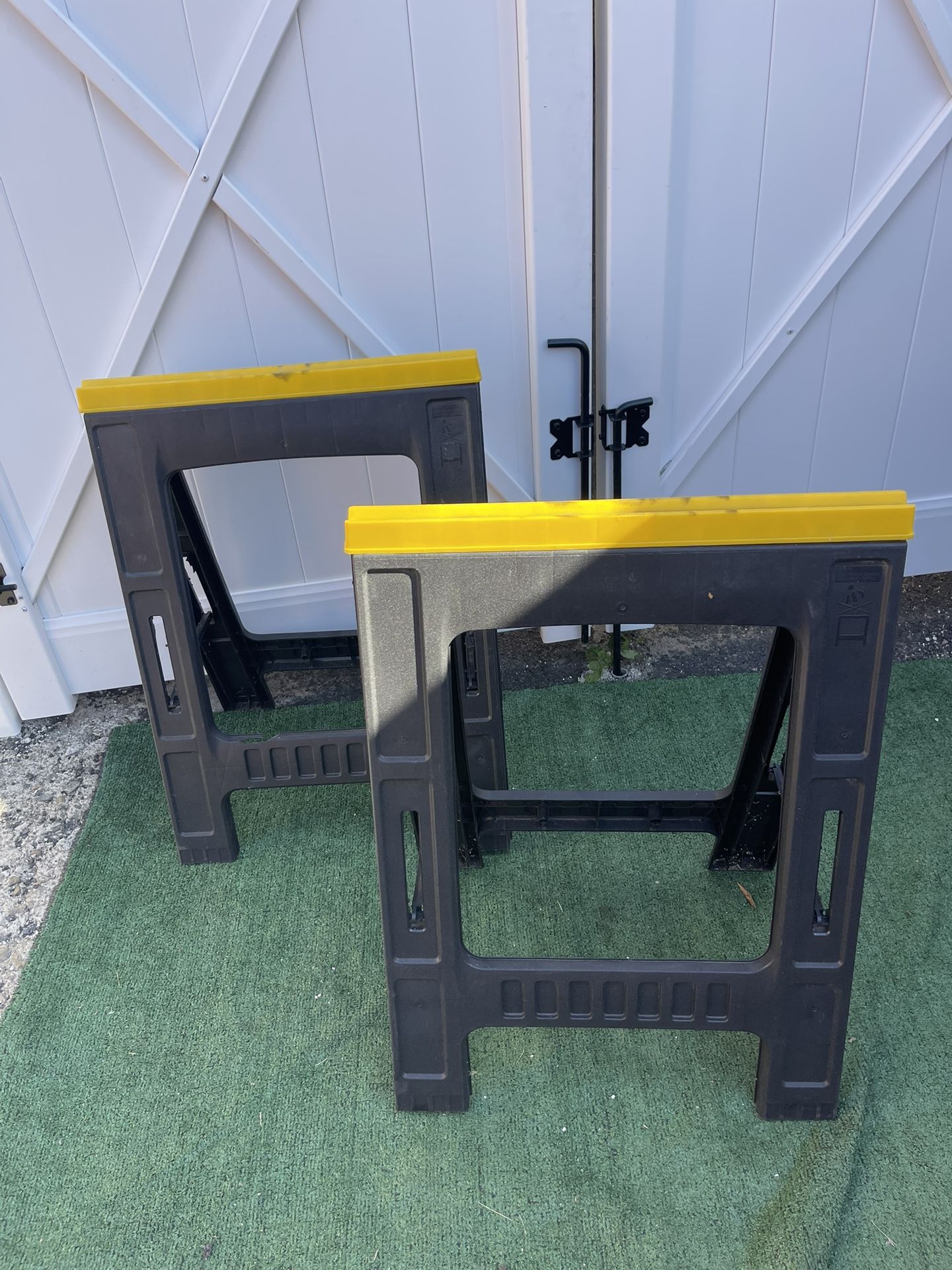 Stanley Junior Folding Sawhorse Twin Pack | Portable Work Support