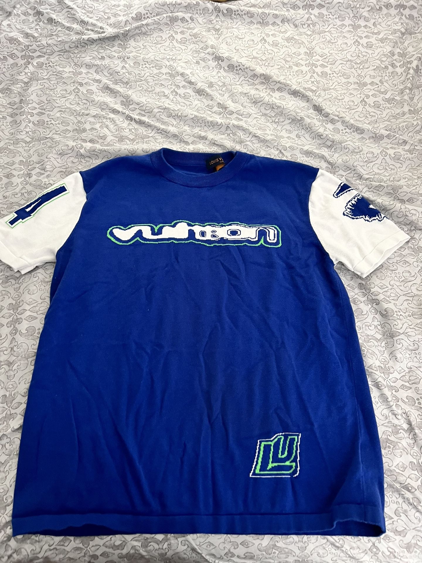 Short-Sleeved Cotton Intarsia Crewneck ★関税込 Louis Vuitton LV Short-Sleeved Cotton Intarsia Crewneck