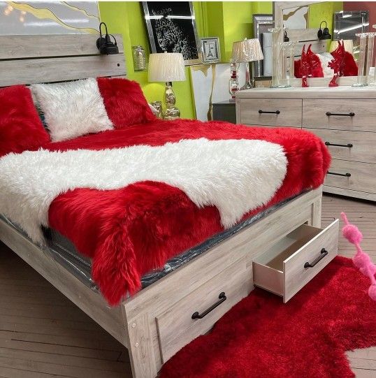 Bedroom Furniture Set 🌟 Twin, Full, Queen, King Size Bed Frame, Dresser, Mirror, Nightstand, Chest, Mattress