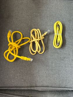 Lot of 3 Yellow RJ-45 to RJ-45 Ethernet Network Patch Cables 3 ft Universal