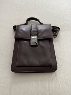 Brown Leather Crossbody Messenger Bag