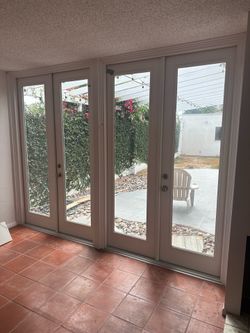 2 set of white double doors