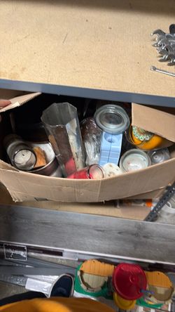 Assorted candle making supplies