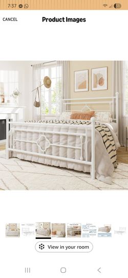 🔥🤍 QUEEN WHITE BED FRAME $65 🤍🔥