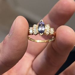 Gold Diamond Tanzanite Ring