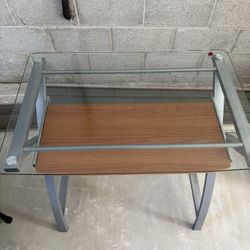 Modern Glass-Top Computer Desk