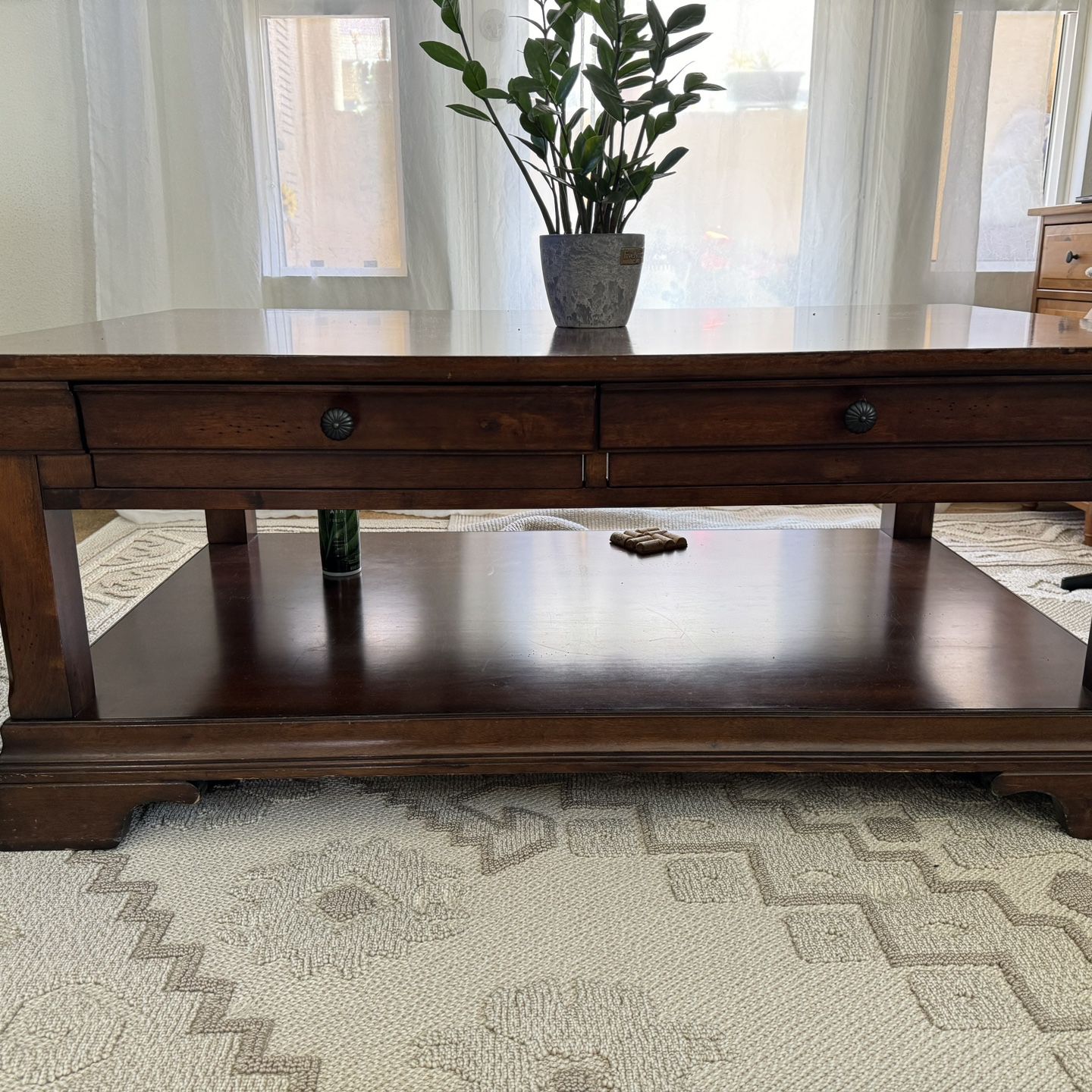 All Wood Coffee Table With Wheels