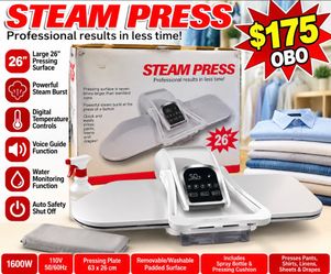 26” Digital Steam Press / Ironing Press – 1600W – Large Professional Size – New
