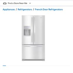 Whirlpool Spillproof Shelves 24.7-cu ft French Door Refrigerator with Ice Maker, Water and Ice Dispenser Model #WRF555SDFZ 
