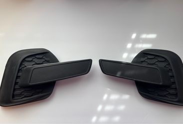 Pair of Black Bumper Fog Light Covers with Mesh Grille