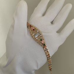 San Judas Tricolor Gold Plated Bracelet 
