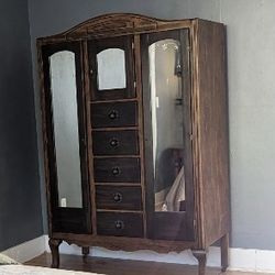 Antique Armoire With Mirrors