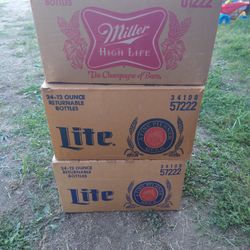 Three Miller Lite/ Highlife  Vintage  Boxes. 