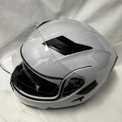 Helmet White Dual Visor Tinted Visor New 
