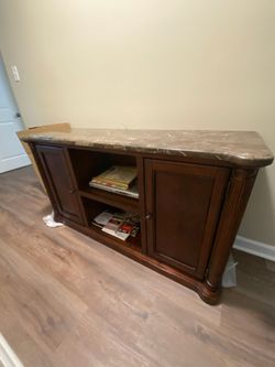 Real wood console table, cabinet, storage, shelf,