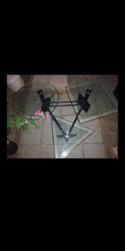 Three tier glass coffee table