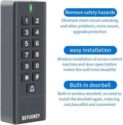 Access Control Keypad Reader Smart Keypad Lock IP66 Waterproof Remote Access Controler Wireless Exit Button 125Khz Wire Less Smart Lock 