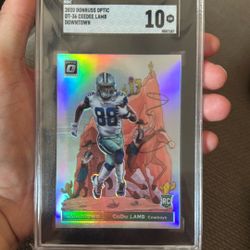 2020 Panini Donruss Optic Ceedee Lamb Downtown Rookie SGC 10