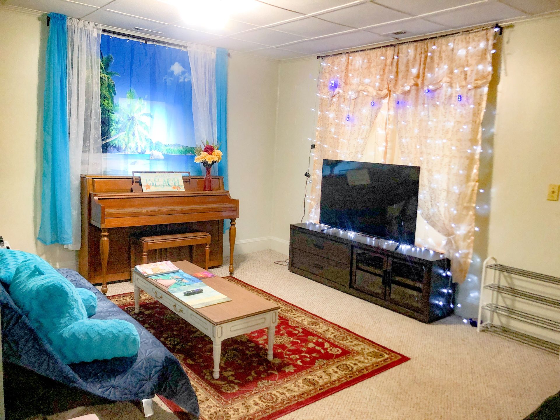 Antique piano with bench