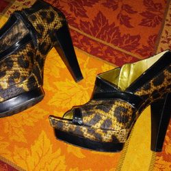 Funky Unique Carlos Santana Leopard style Shoe Boot Worn A Few Times.