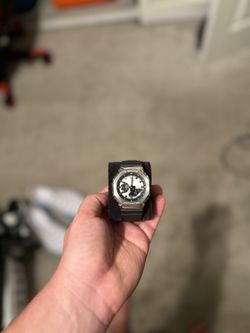 Casio G-SHOCK GM-2100-1A 44.4mm Silver Resin and Stainless Steel Case with Black