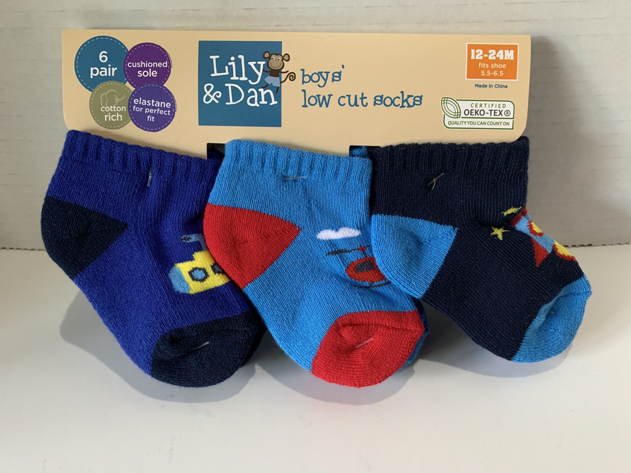 NEW Toddler Boys’ Low Cut Socks 6 Pack (Very Good Quality)