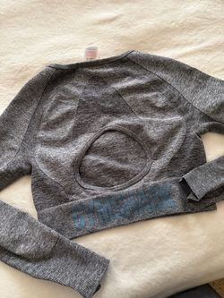 Gymshark Grey Cropped Long Sleeve Top