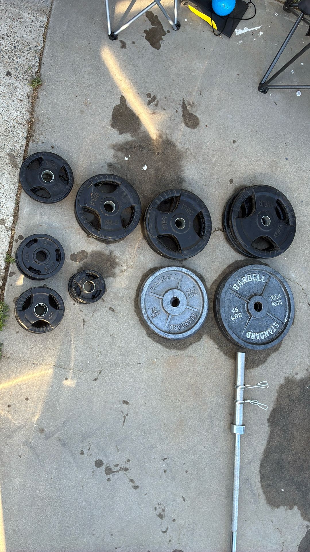 Weights , Olympic Bar, Bench And Rack