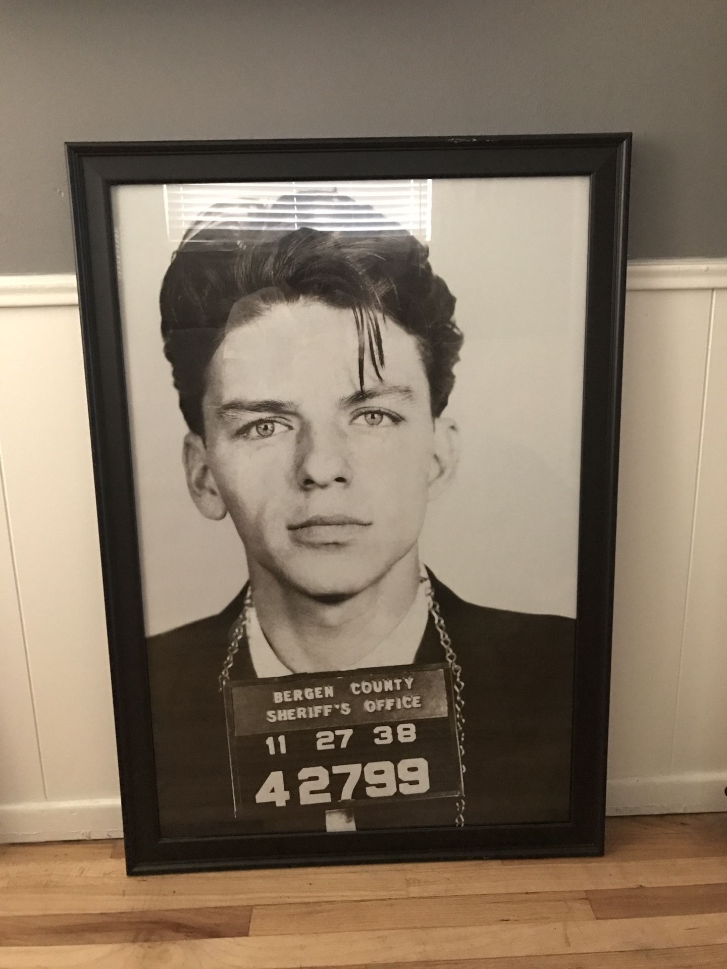 Framed Frank Sinatra mugshot