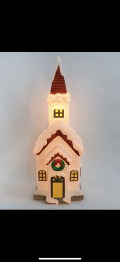 Holiday Time 32 Inch Lighted Blow Mold Church Christmas 2023🎄