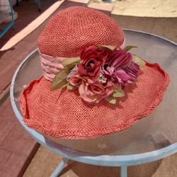 Womens Pink Handmade Sun Hat