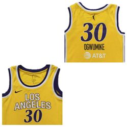 Nike Los Angeles Sparks #30 Ogwumike Yellow Jersey Women’s Small New With Tags 
