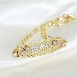 14k Gold Plated 15 Years Bracelet New 