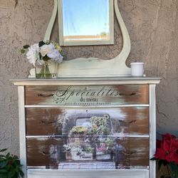 Vintage Dresser And Mirror 