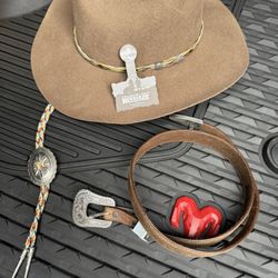 Western Hat Cowboy Cowgirl Stetson 7 Renegade With Belt And Bow 