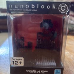 Godzilla-prebuilt nano block box included