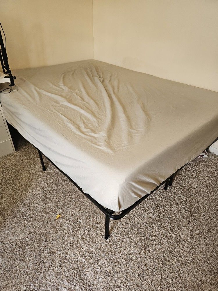 Queen Memory Foam Mattress And Wire Frame