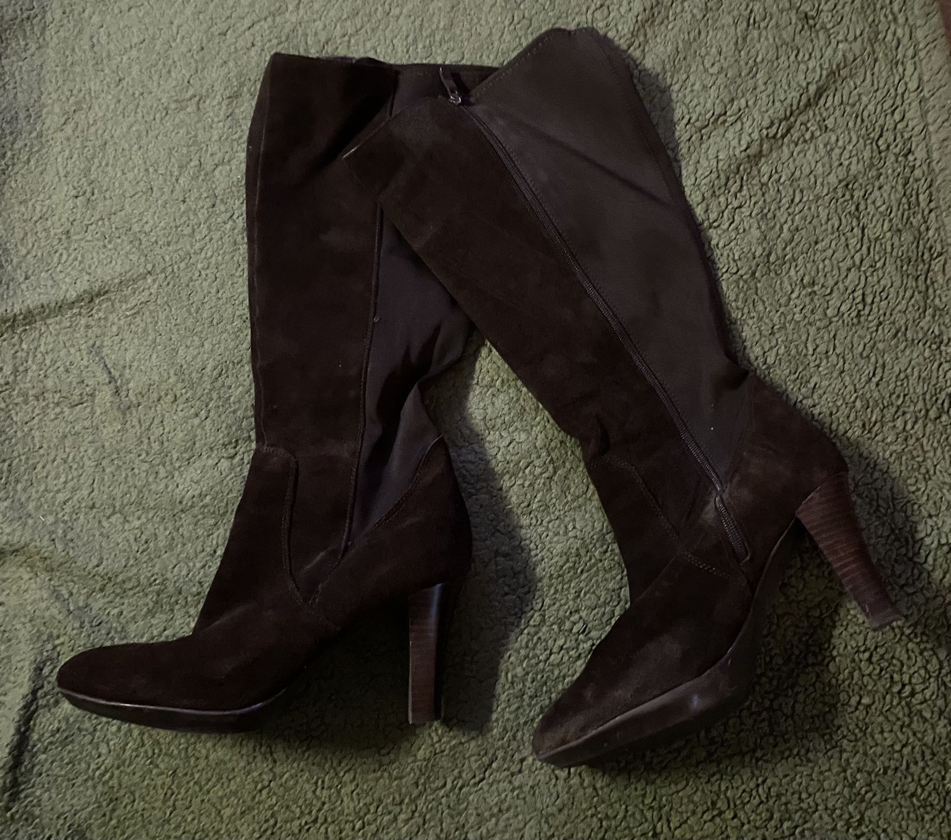 Lane Bryant Brown Suede Heeled Boots