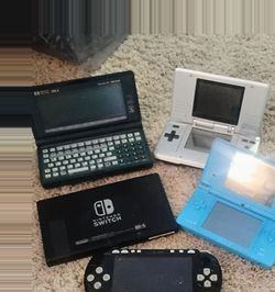 Nintendo switch, Nintendo dsi console PSP and Nintendo dsi