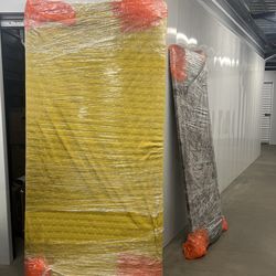 6 foot painted gold wood framed beveled mirror