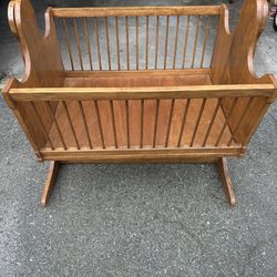 Vintage Handmade Large Wooden Cradle 34” L x 28” H x 27” D