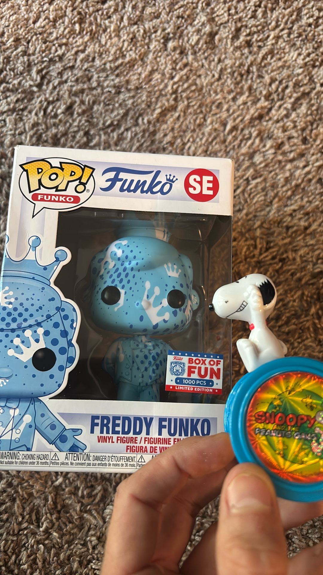 Freddy Funko SE (2021 Fundays Games Artist Series) Limited To 1000….And Rolling Vintage Snoopy Toy