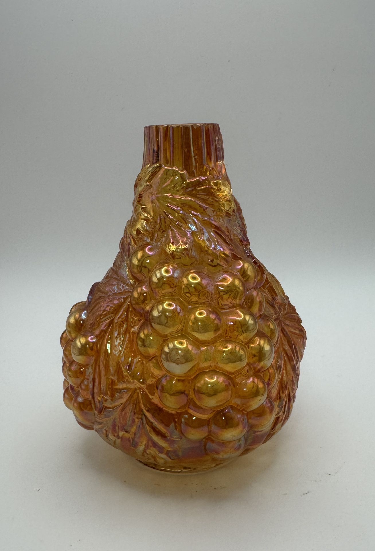 Vintage Imperial Glass Iridescent Marigold Decanter, No Stopper