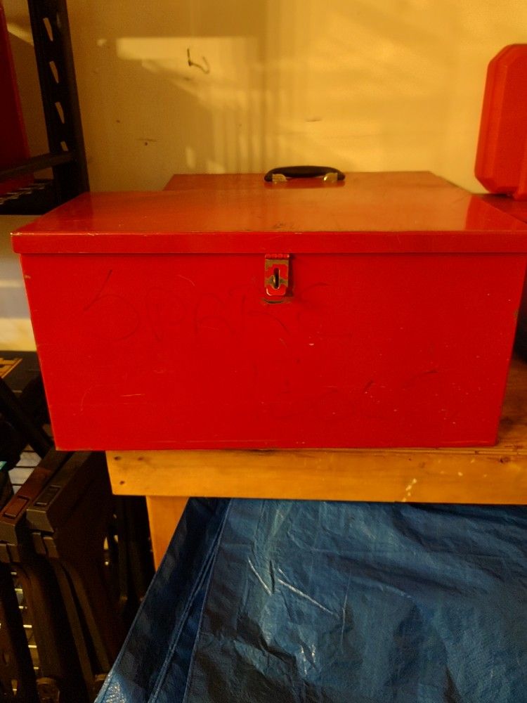 Solid Metal Tool Box 30 Inches deep, 24 Inches Long, Height 12 Inches, 11-1/2 Deep,Good storage Tool Box.