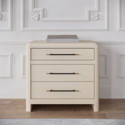 Wallen White Sand 3 Drawer Nightstand