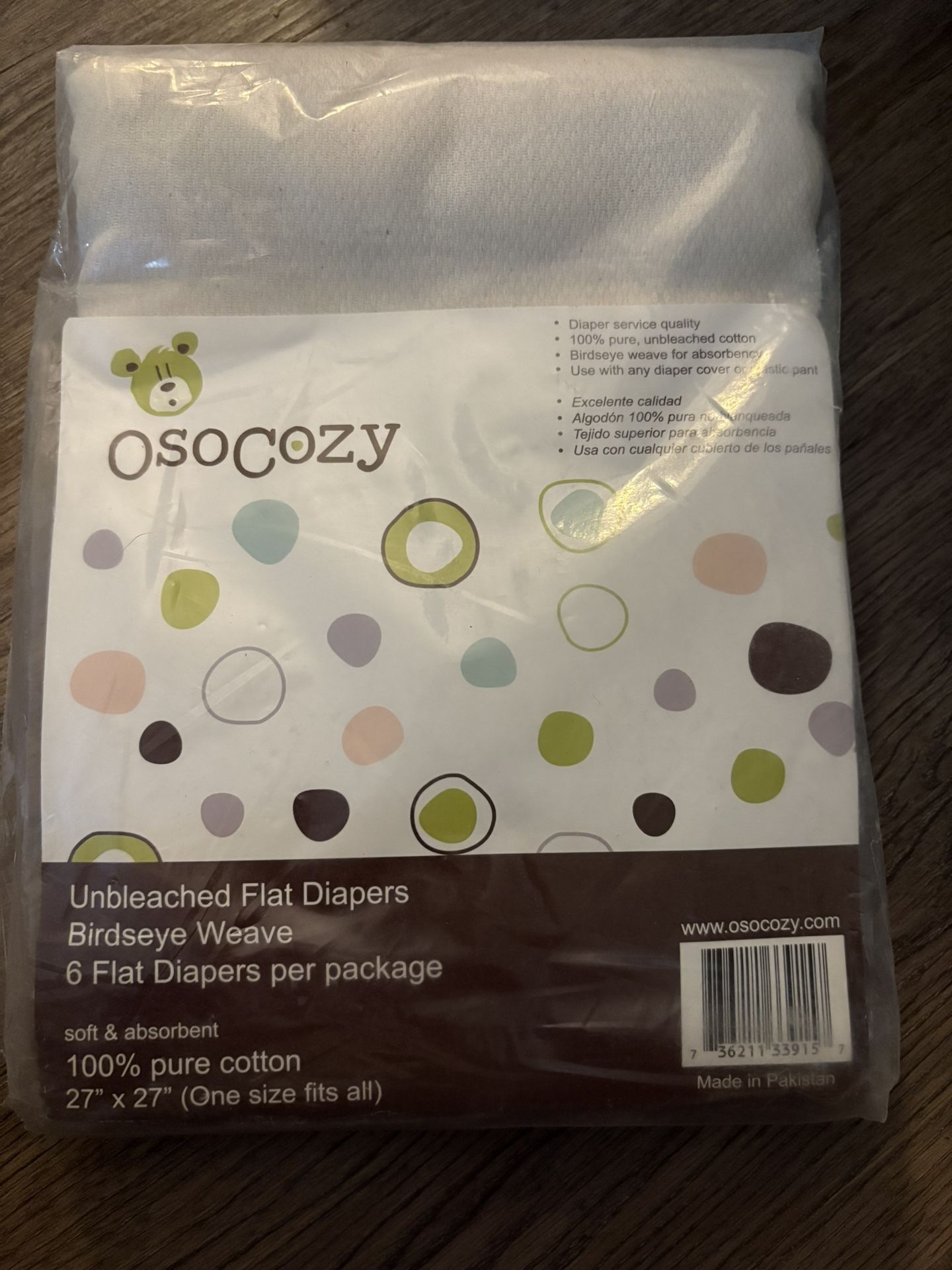 Osocozy Unbleached Flat Diapers