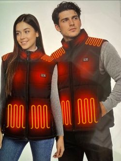 Unisex Heated Vest, 16000mAh Rechargeable, L-XL, 3 Heat Levels, Waterproof